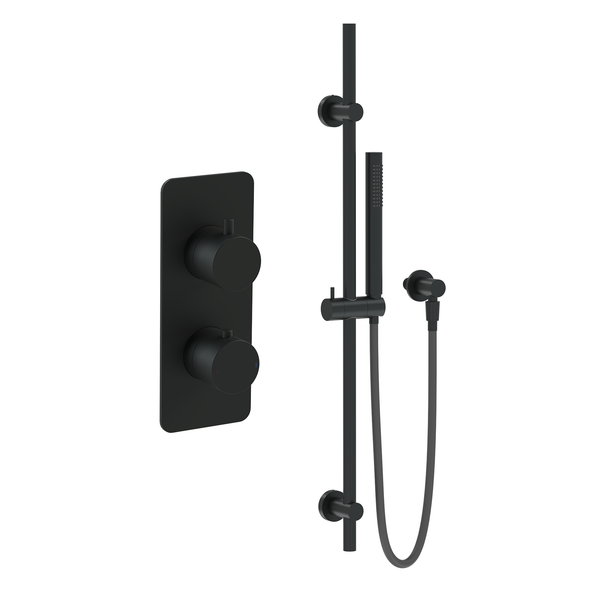 Hib - Rivex Single Outlet Valve Concealed Shower Sets - Matt Black