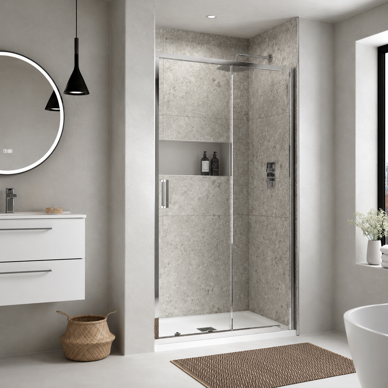 Aquadart Asino 6 1400mm Sliding Shower Door Glass Pack