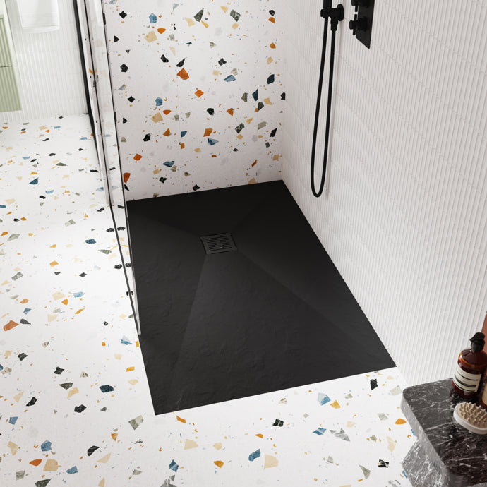 Black rectangular shower base
