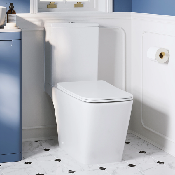 Hib - Aero Close Coupled Squared Toilet - White