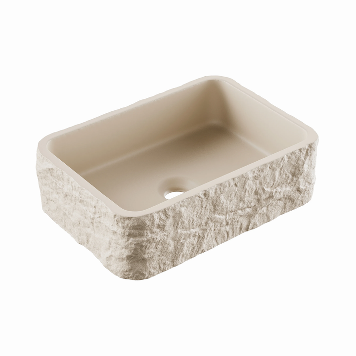 Hib - Petro Stone Effect Concrete Vessel Basin - Alabaster White