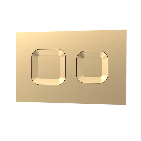 Nuie - Brushed Brass Square Dual Flush Push Button