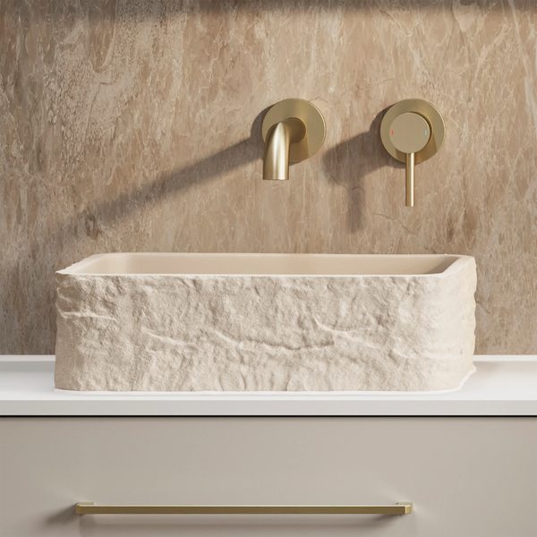 Hib - Petro Stone Effect Concrete Vessel Basin - Alabaster White