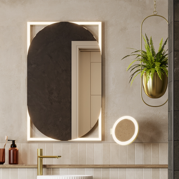 Hib - Rubin LED Mirror - Brushed Brass