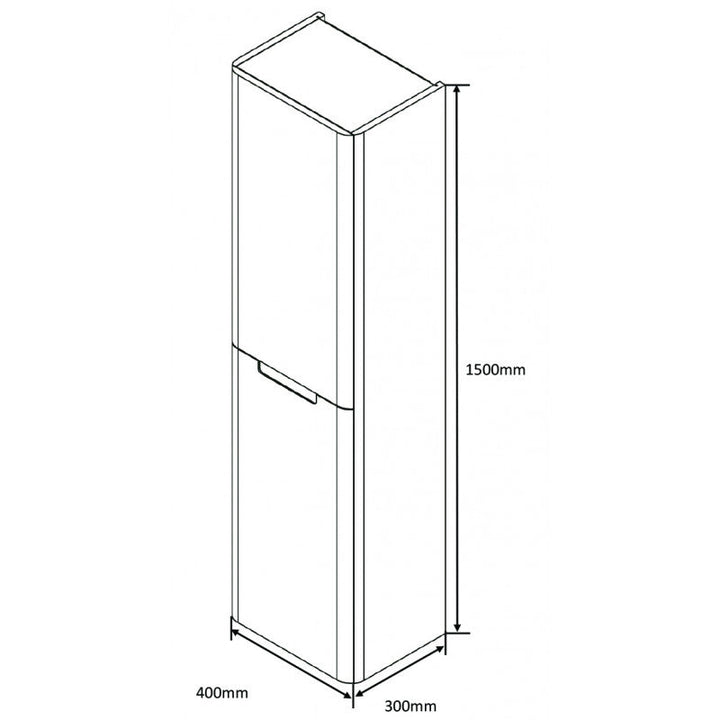 Tailored Monza Shadow Grey 400mm Wall Hung Tallboy Storage Cabinet