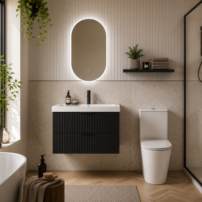 Tavistock Cadence 800 Fluted Wall Mounted Unit - Matt Storm Grey
