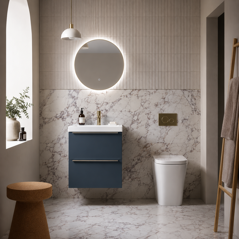 Tavistock Cadence 500 Wall Mounted Vanity Unit - Matt Oxford Blue