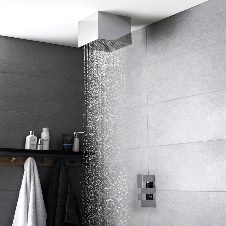 Hudson Reed -Twin Squared Thermostatic Shower Valve - Chrome