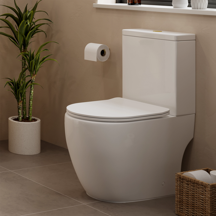 Hib - Aero Close Coupled Curved Toilet - White