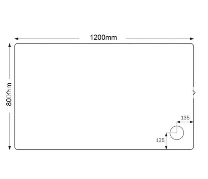 JTFUSION 1200 X 800 WHITE ANTI-SLIP TRAY WITH WASTE