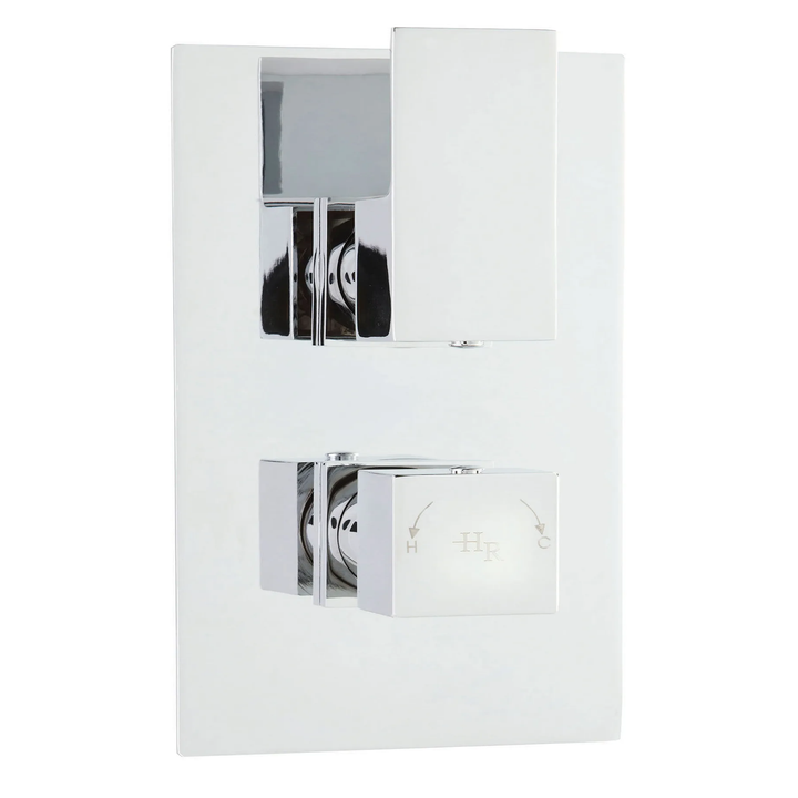 Hudson Reed -Twin Squared Thermostatic Shower Valve - Chrome