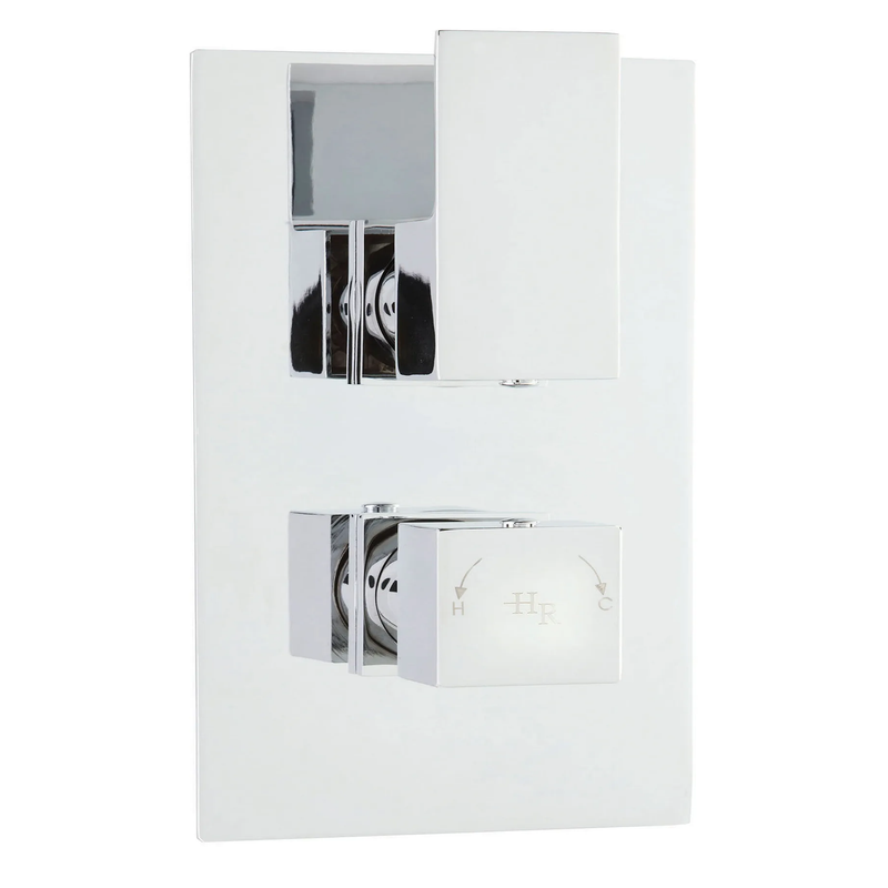 Hudson Reed -Twin Squared Thermostatic Shower Valve - Chrome