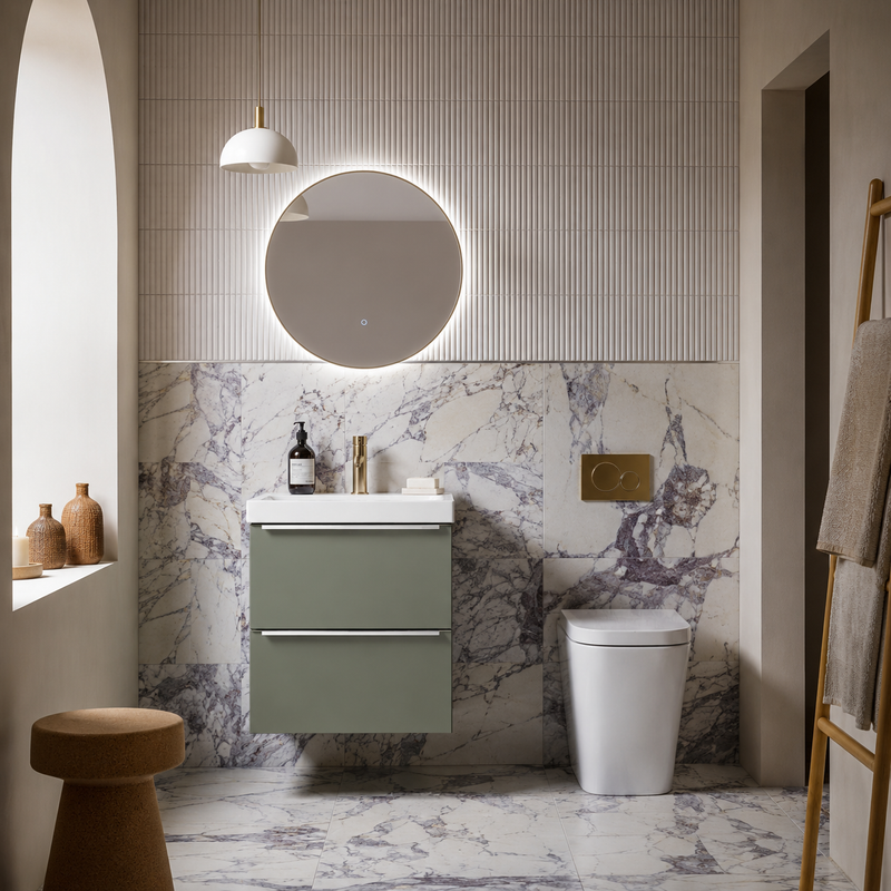Tavistock Cadence 500 Wall Mounted Vanity Unit - Matt Laurel Green