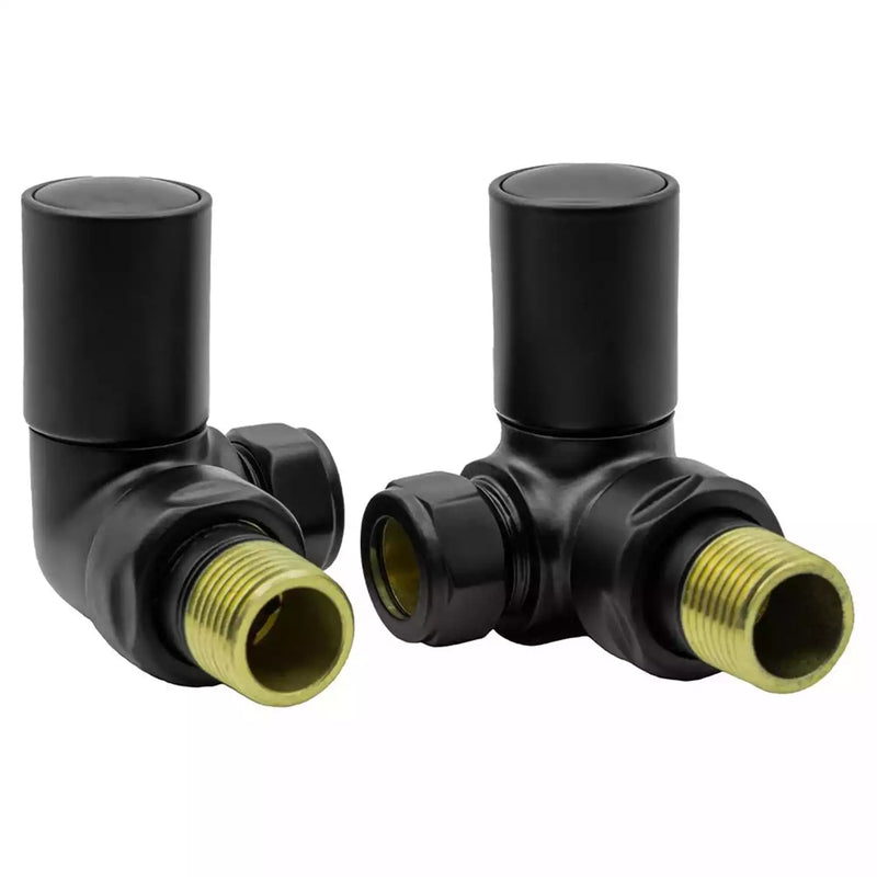 Reina Crova Premium Stylish and Durable Corner Radiator Valves Black
