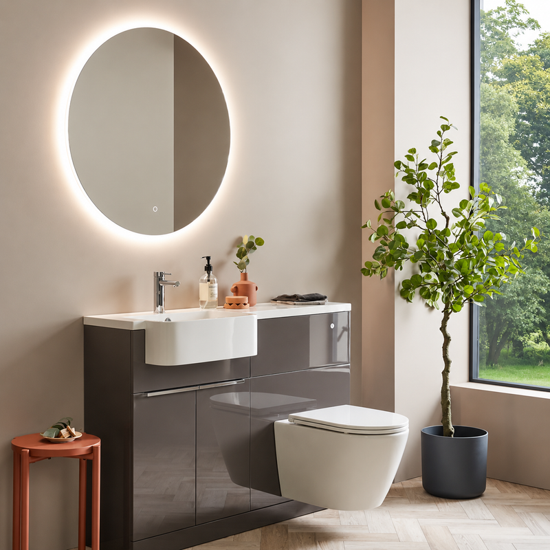Tavistock Match Toilet & Vanity Combined Furniture Unit - Gloss Clay
