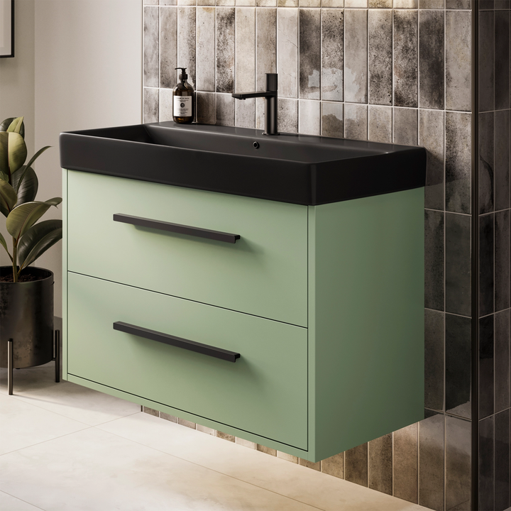 Hib - Vanya Wall Mounted Wash Basin - Black