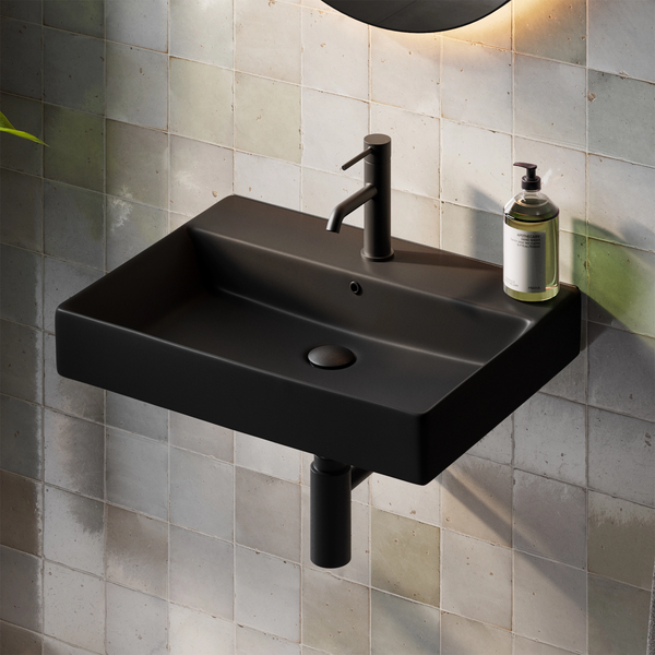 Hib - Vanya Wall Mounted Wash Basin - Black