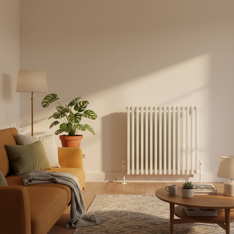 White Horizontal Radiator Lifestyle 1:1