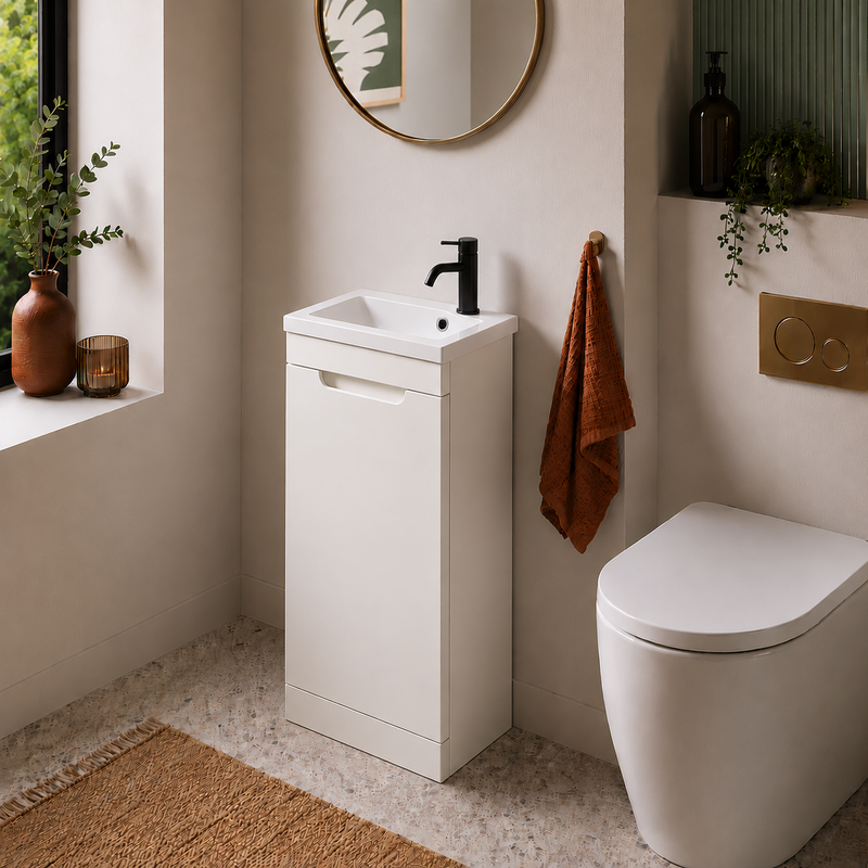 Tailored Bathrooms Acerra 400mm Cloakroom Vanity & Basin - Silk White